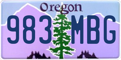 OR license plate 983MBG