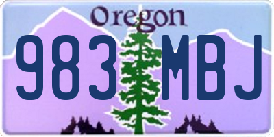 OR license plate 983MBJ