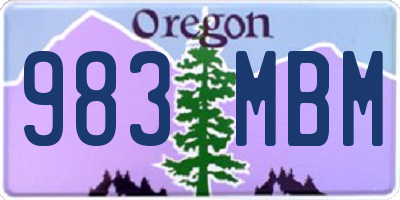 OR license plate 983MBM