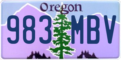 OR license plate 983MBV