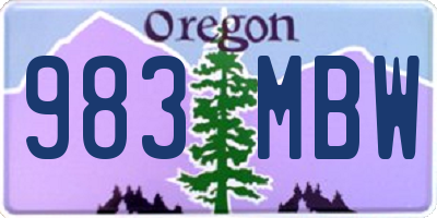 OR license plate 983MBW