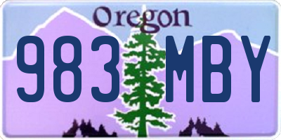 OR license plate 983MBY