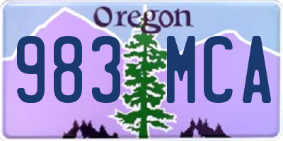 OR license plate 983MCA