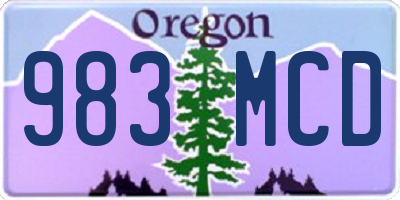 OR license plate 983MCD