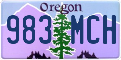 OR license plate 983MCH