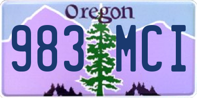 OR license plate 983MCI