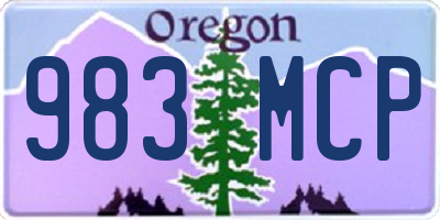 OR license plate 983MCP