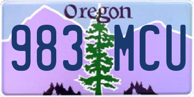 OR license plate 983MCU