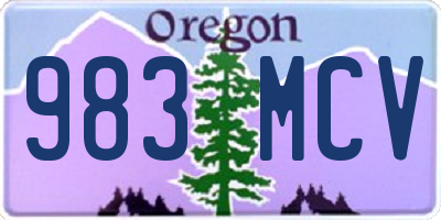 OR license plate 983MCV