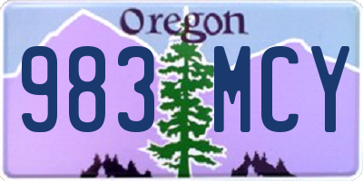 OR license plate 983MCY