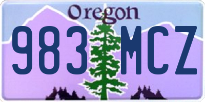 OR license plate 983MCZ