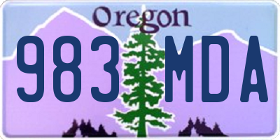 OR license plate 983MDA