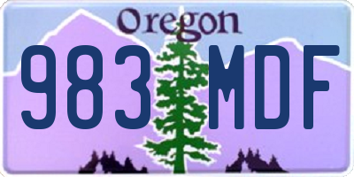 OR license plate 983MDF