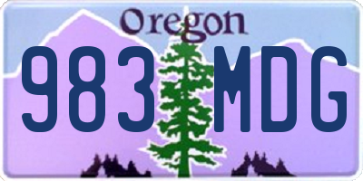 OR license plate 983MDG