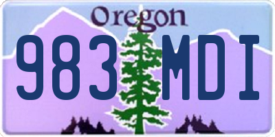 OR license plate 983MDI