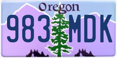 OR license plate 983MDK