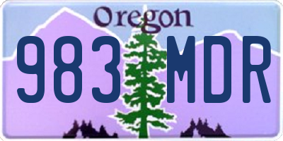 OR license plate 983MDR