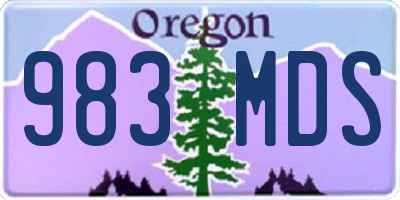 OR license plate 983MDS