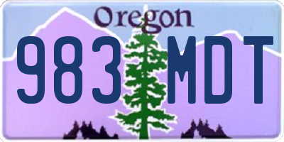 OR license plate 983MDT