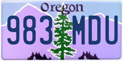 OR license plate 983MDU