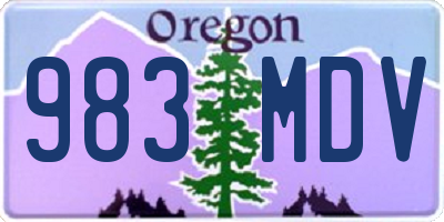 OR license plate 983MDV