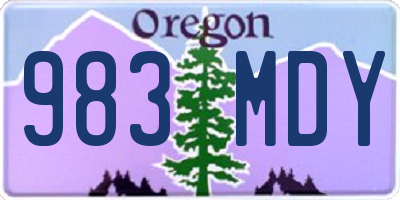 OR license plate 983MDY