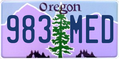 OR license plate 983MED