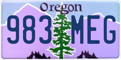 OR license plate 983MEG