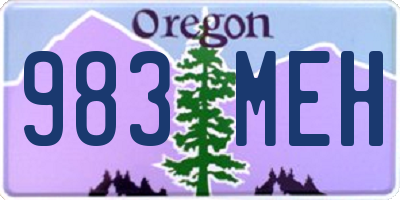 OR license plate 983MEH