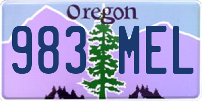 OR license plate 983MEL