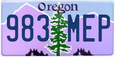 OR license plate 983MEP