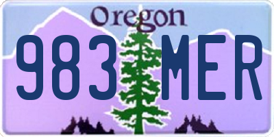 OR license plate 983MER