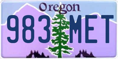 OR license plate 983MET