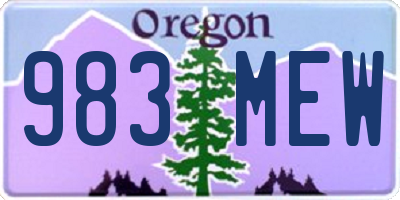 OR license plate 983MEW