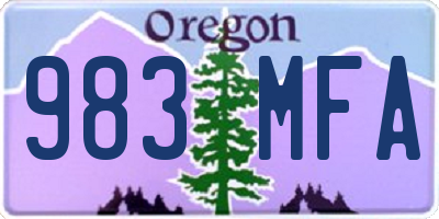 OR license plate 983MFA