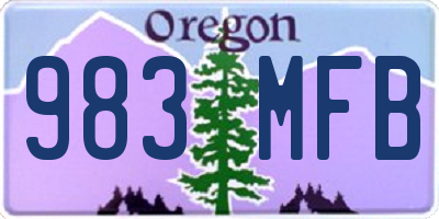 OR license plate 983MFB