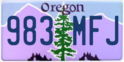 OR license plate 983MFJ