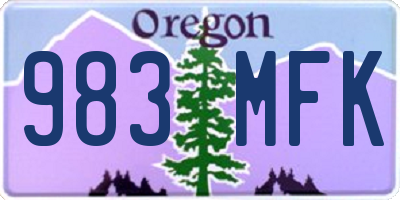 OR license plate 983MFK