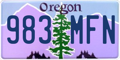 OR license plate 983MFN