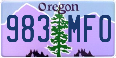 OR license plate 983MFO