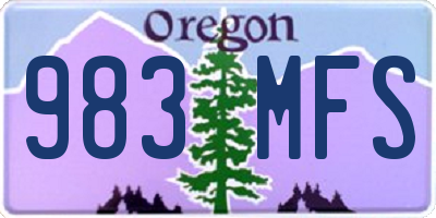 OR license plate 983MFS