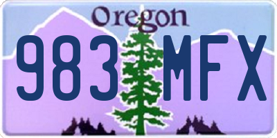 OR license plate 983MFX