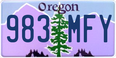 OR license plate 983MFY