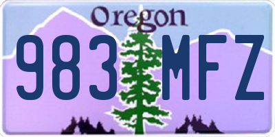 OR license plate 983MFZ