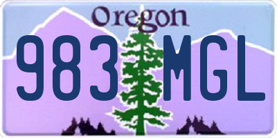 OR license plate 983MGL