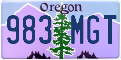 OR license plate 983MGT