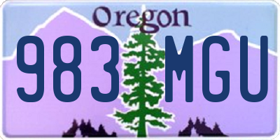 OR license plate 983MGU