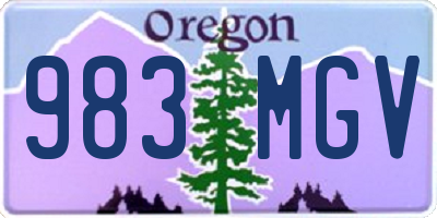 OR license plate 983MGV