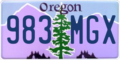 OR license plate 983MGX