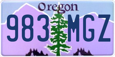 OR license plate 983MGZ